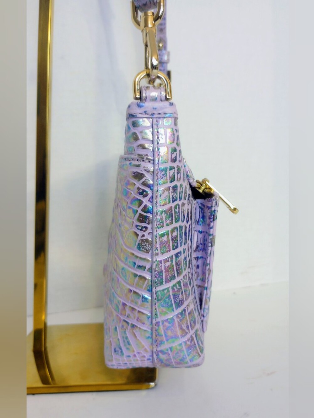 Brahmin Violet Wonderland Vida Crossbody Bag Metallic Purple - Picture 7 of 12